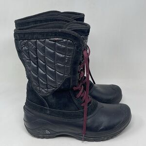 The North Face Thermoball Utility Mid Calf Boot Womens 8 Black Quilt Waterproof